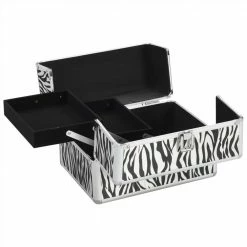 Make-up Case 22x30x21 cm Zebra Stripe Aluminium -Sports Shop Make up Case 22x30x21 cm Zebra Stripe Aluminium 489747 2