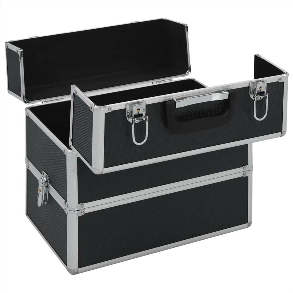 Make-up Case 37x24x35 cm Black Aluminium 8 Make-up Case 37x24x35 cm Black Aluminium - Image 6