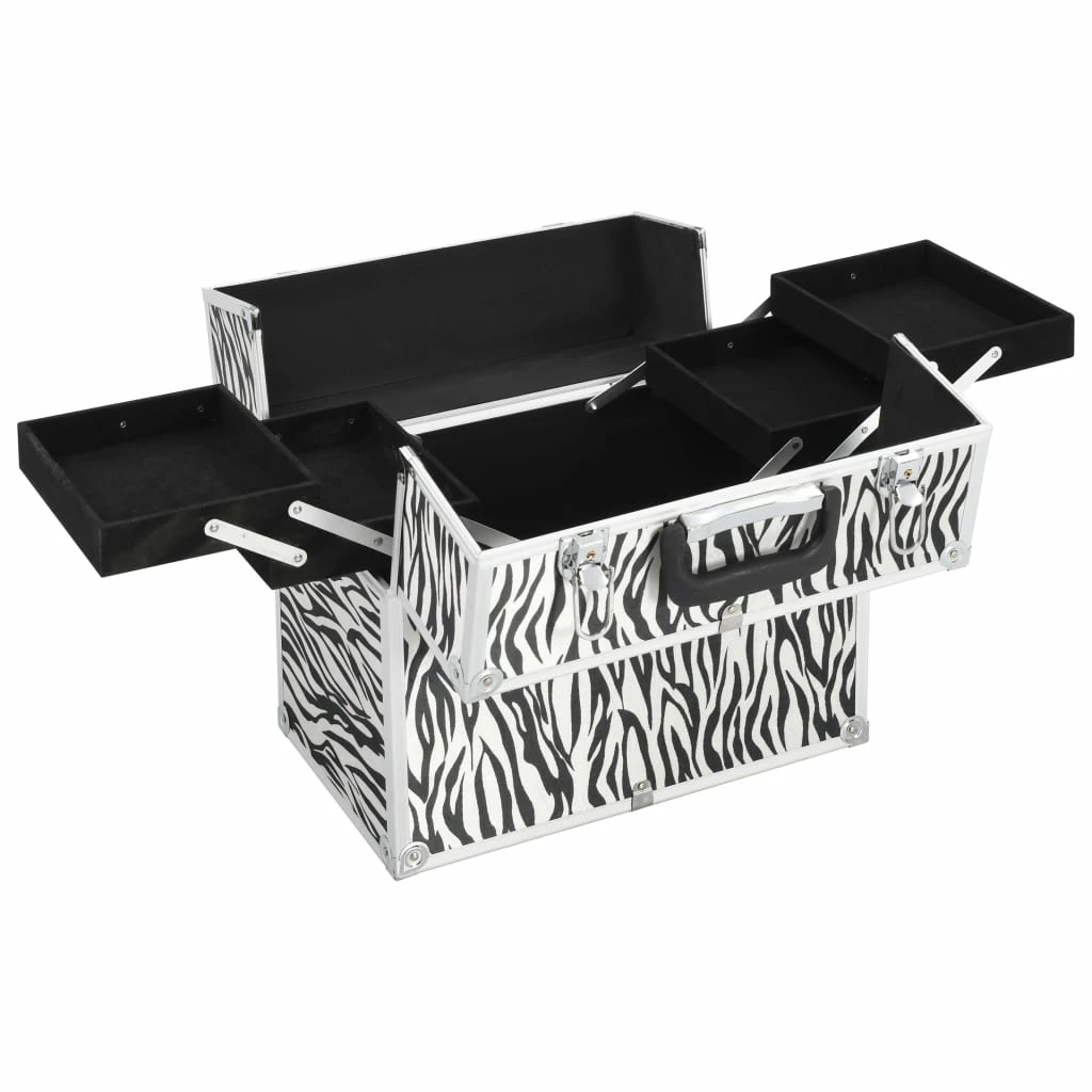 Make-up Case 37x24x35 cm Zebra Stripe Aluminium 4 Make-up Case 37x24x35 cm Zebra Stripe Aluminium - Image 2