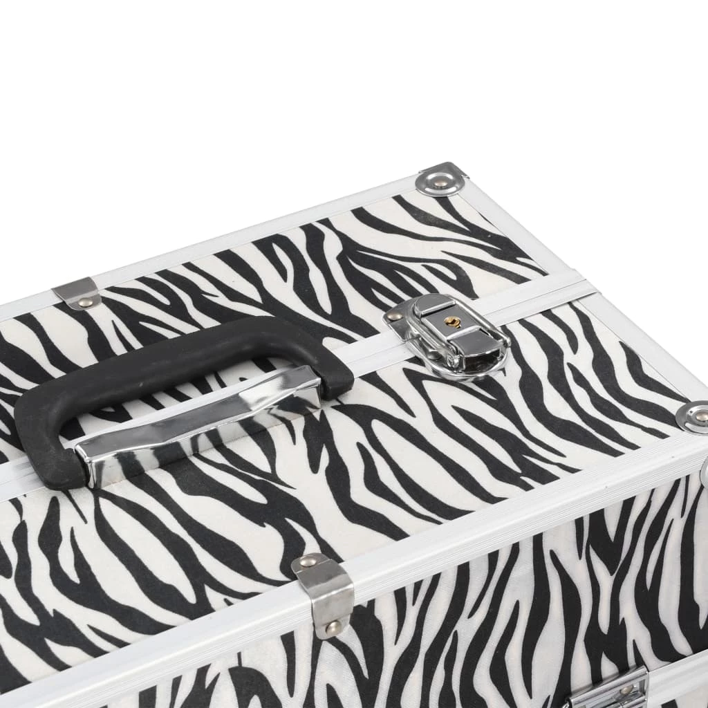Make-up Case 37x24x35 cm Zebra Stripe Aluminium 7 Make-up Case 37x24x35 cm Zebra Stripe Aluminium - Image 5