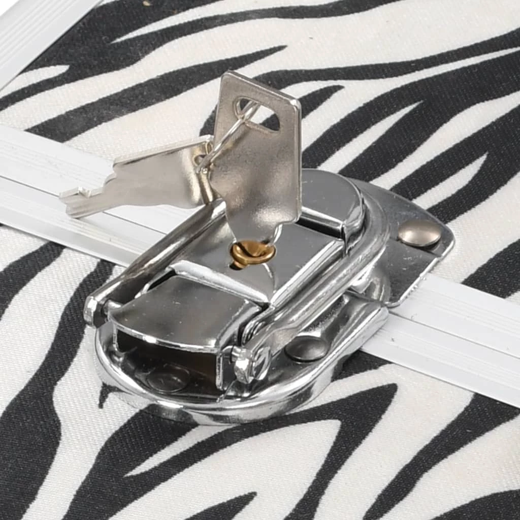 Make-up Case 37x24x35 cm Zebra Stripe Aluminium 8 Make-up Case 37x24x35 cm Zebra Stripe Aluminium - Image 6
