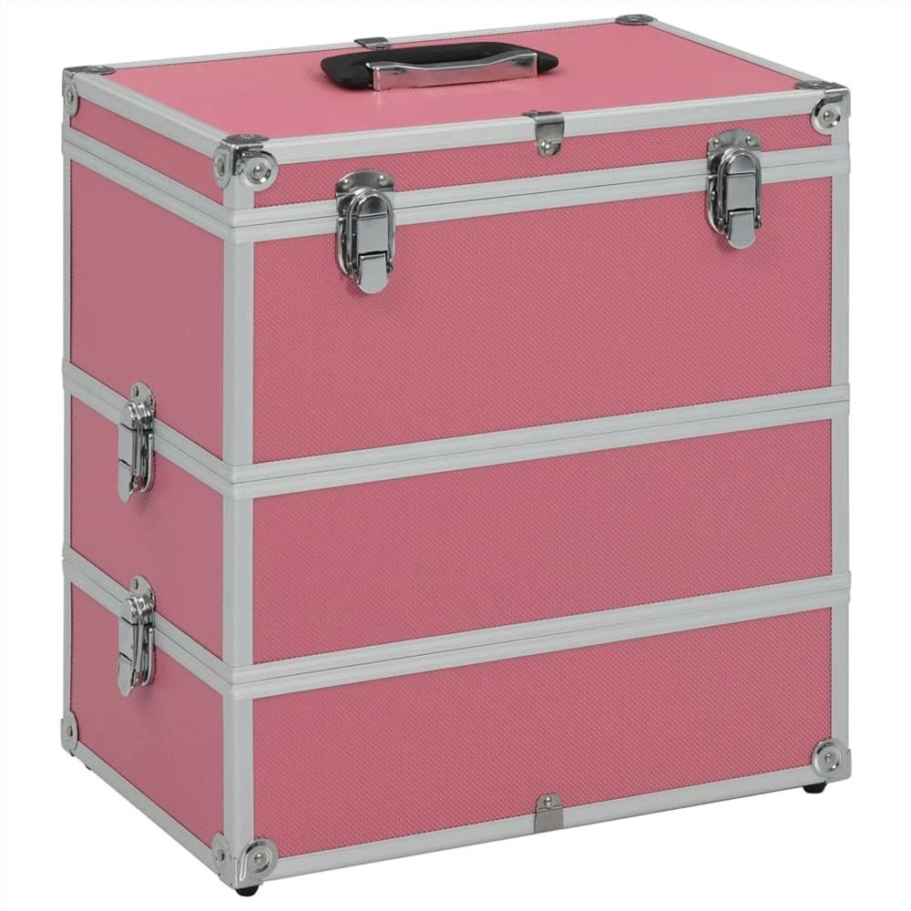 Make-up Case 37x24x40 cm Pink Aluminium 3 Make-up Case 37x24x40 cm Pink Aluminium