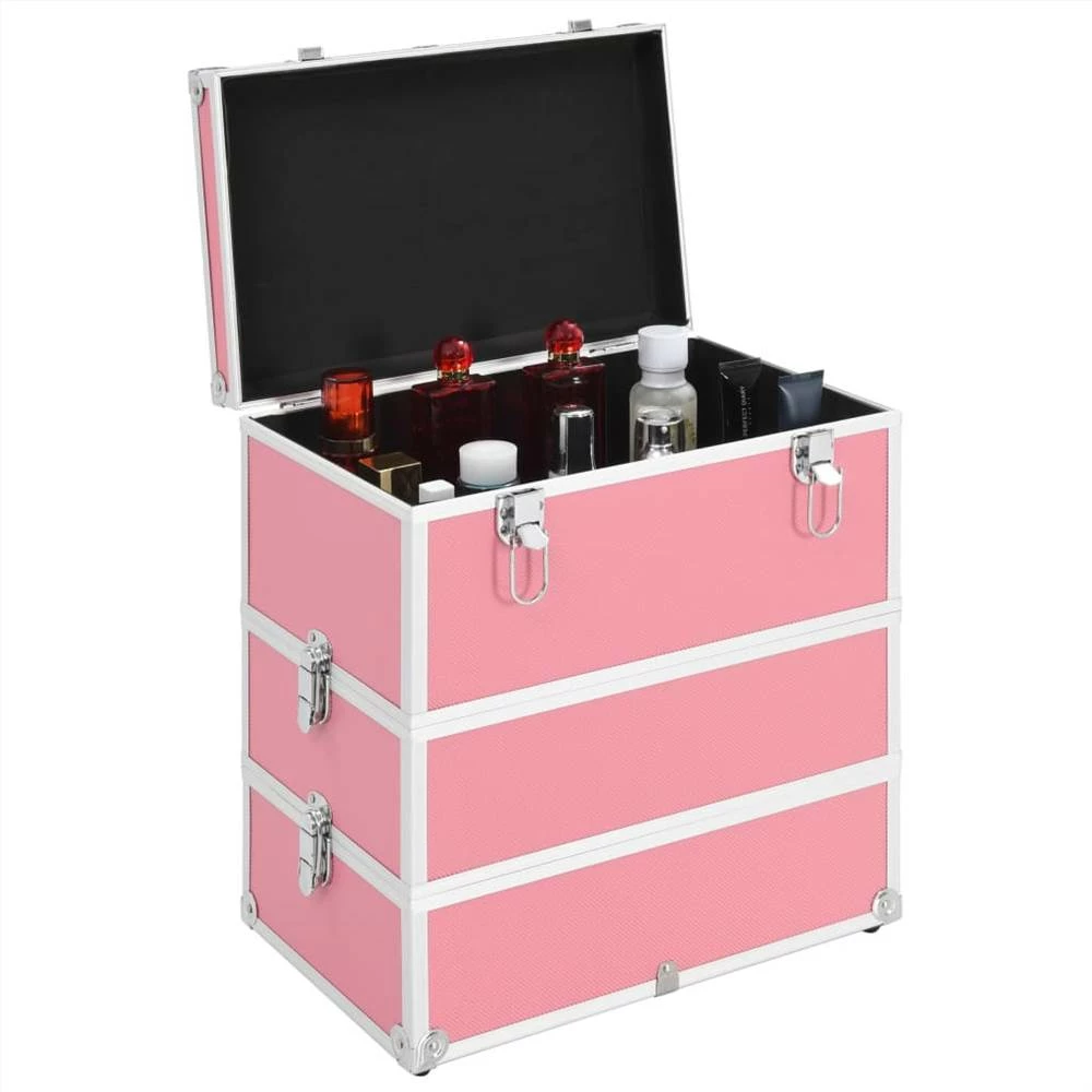 Make-up Case 37x24x40 cm Pink Aluminium 5 Make-up Case 37x24x40 cm Pink Aluminium - Image 3