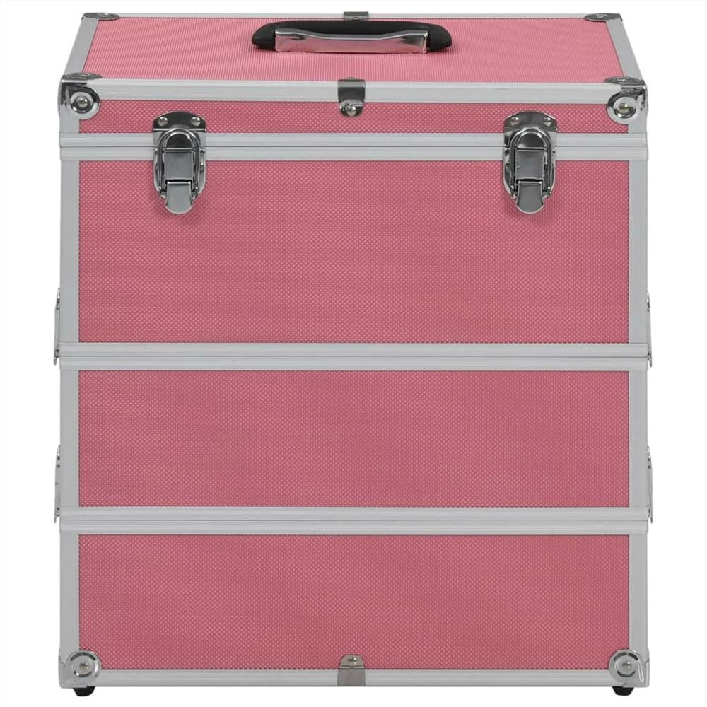 Make-up Case 37x24x40 cm Pink Aluminium 6 Make-up Case 37x24x40 cm Pink Aluminium - Image 4