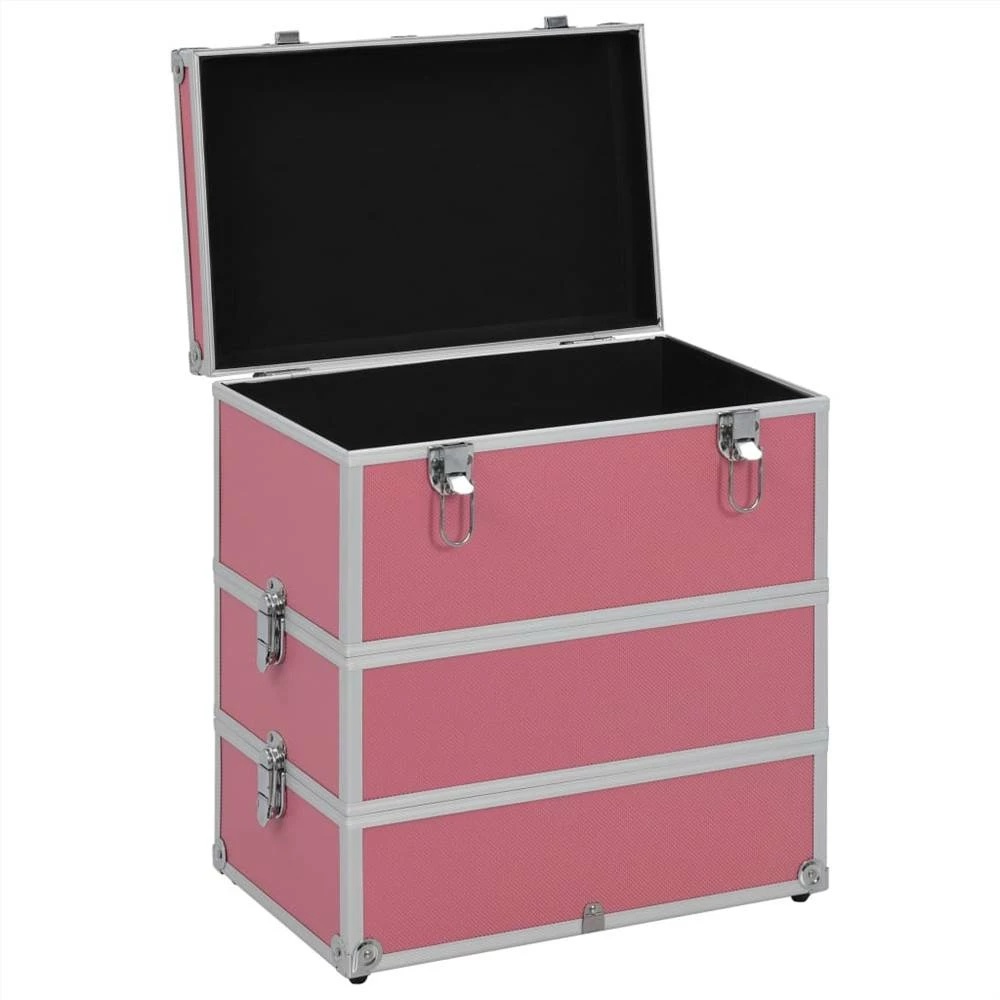 Make-up Case 37x24x40 cm Pink Aluminium 7 Make-up Case 37x24x40 cm Pink Aluminium - Image 5