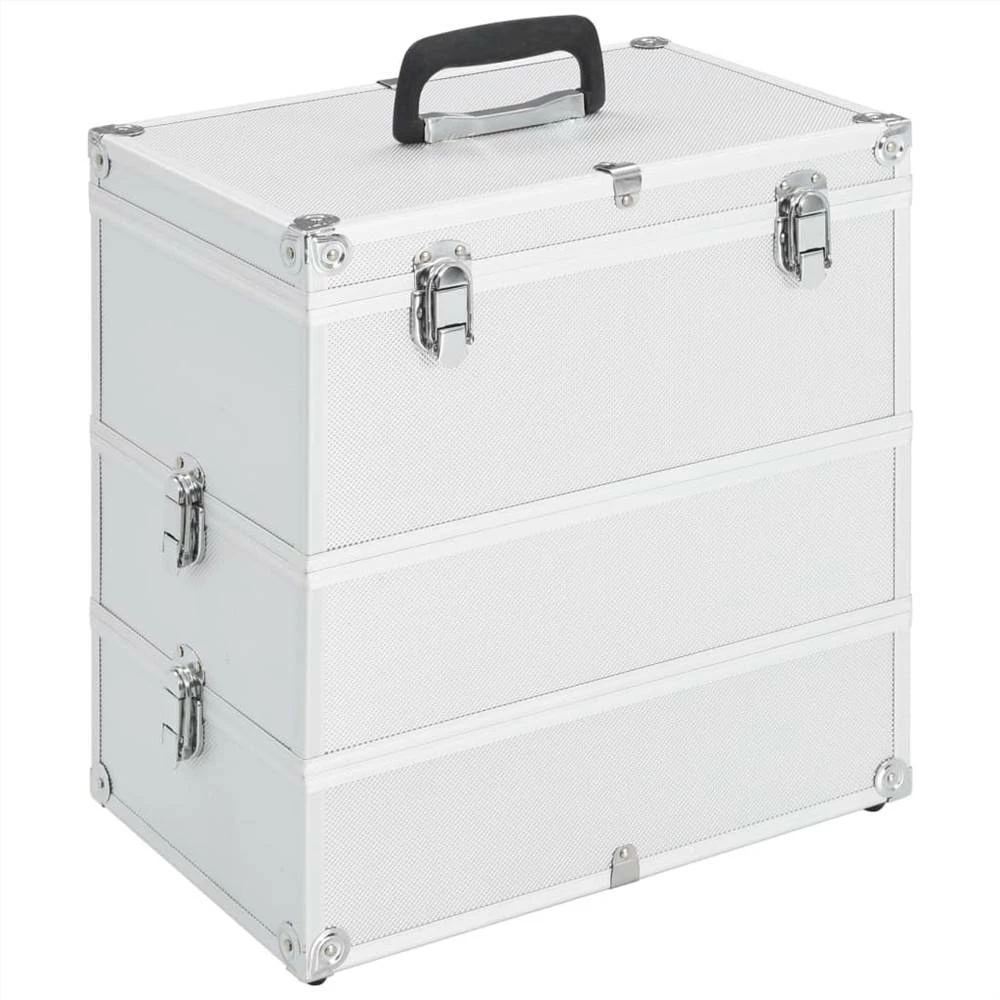 Make-up Case 37x24x40 cm Silver Aluminium 3 Make-up Case 37x24x40 cm Silver Aluminium
