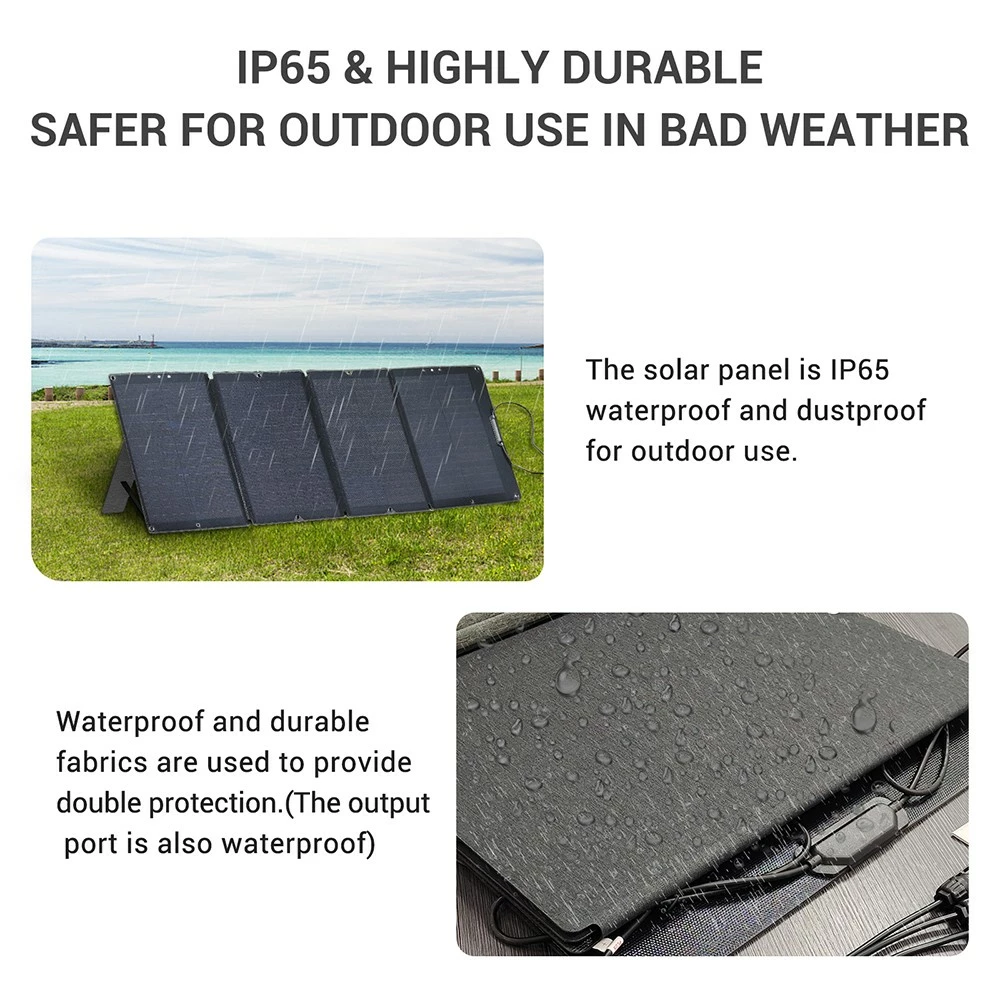 NECESPOW 120W Foldable Solar Panel, Monocrystalline Solar Cells, 21% Highly Efficient Conversion, IP65 Waterproof 7 NECESPOW 120W Foldable Solar Panel, Monocrystalline Solar Cells, 21% Highly Efficient Conversion, IP65 Waterproof - Image 5