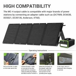 NECESPOW 120W Foldable Solar Panel, Monocrystalline Solar Cells, 21% Highly Efficient Conversion, IP65 Waterproof 13 NECESPOW 120W Foldable Solar Panel, Monocrystalline Solar Cells, 21% Highly Efficient Conversion, IP65 Waterproof -Sports Shop NECESPOW 120W Foldable Solar Panel 517814 5