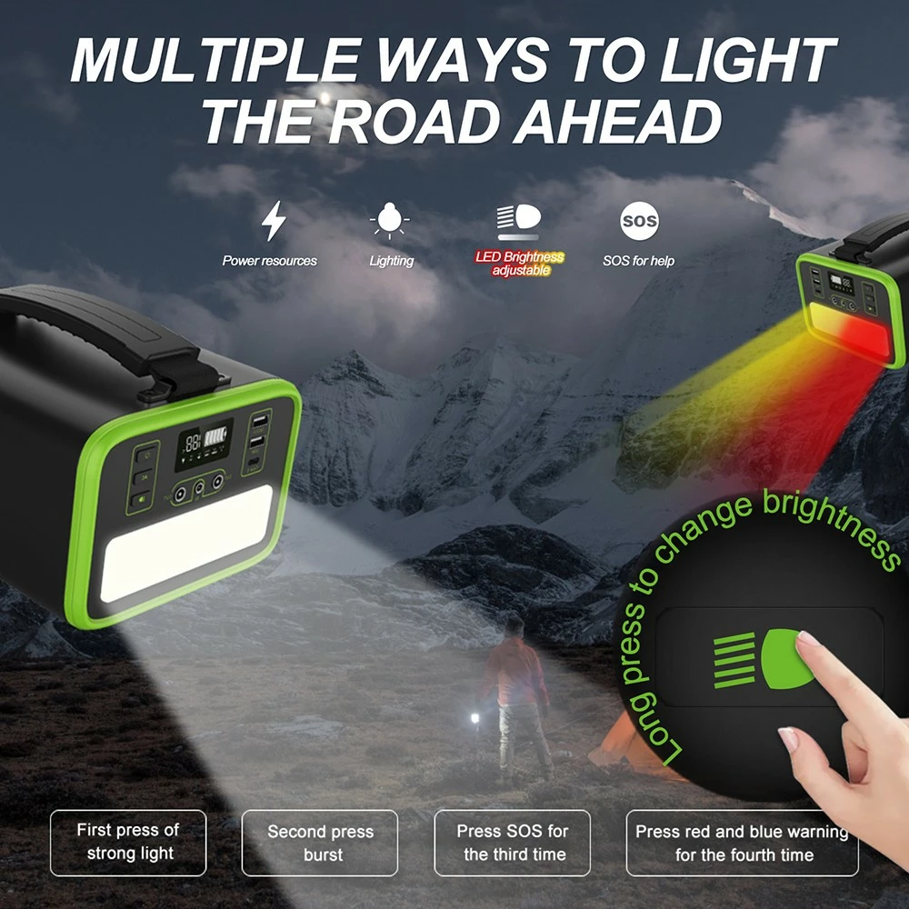 NECESPOW N300 320W Portable Power Station, 281Wh/88000mAh LiFePo4 Battery Solar Generator, Pure Sine Wave AC Outlet, PD 65W Charging, LED Flashlight, 7 Outputs 5 NECESPOW N300 320W Portable Power Station, 281Wh/88000mAh LiFePo4 Battery Solar Generator, Pure Sine Wave AC Outlet, PD 65W Charging, LED Flashlight, 7 Outputs - Image 3