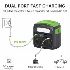 NECESPOW N7576 700W Portable Power Station, 576Wh/180000mAh LiFePo4 Battery Solar Generator, 230V AC Pure Sine Wave, PD100W Fast Charging -Sports Shop NECESPOW N7576 700W Portable Power Station 517810 5