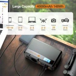 NOVOO MiniGo 100W Portable Power Station, 148Wh/40000mAh Laptop Mobile Charger Power Supply, PD 60W Fast Charging, LED Light -Sports Shop NOVOO MiniGo 148Wh Power Station 517174 3