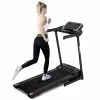 Merax 8030C Foldable Electric Treadmill Motorized Running Machine 1.5HP Motor Speed 3 Modes and 12 Automatic Programs with Large Display Transport Wheels Armrest Design - Black