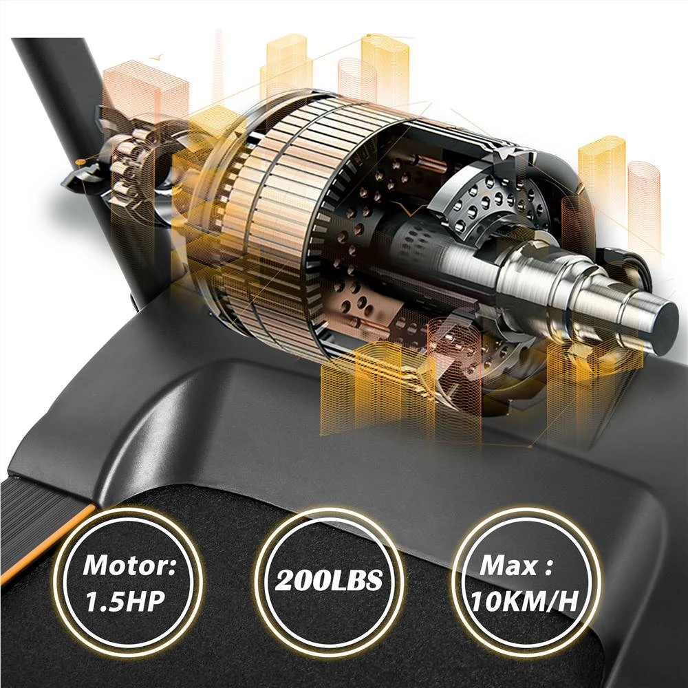 Merax 8030C Foldable Electric Treadmill Motorized Running Machine 1.5HP Motor Speed 3 Modes and 12 Automatic Programs with Large Display Transport Wheels Armrest Design - Black 6 Merax 8030C Foldable Electric Treadmill Motorized Running Machine 1.5HP Motor Speed 3 Modes and 12 Automatic Programs with Large Display Transport Wheels Armrest Design - Black - Image 4