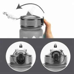 OOLACTIVE GF-1202 34oz Water Bottle with Straw Motivational Water Bottle with Time Marker - Black -Sports Shop OOLACTIVE GF 1202 34oz Motivational Water Bottle with Straw 507108 2