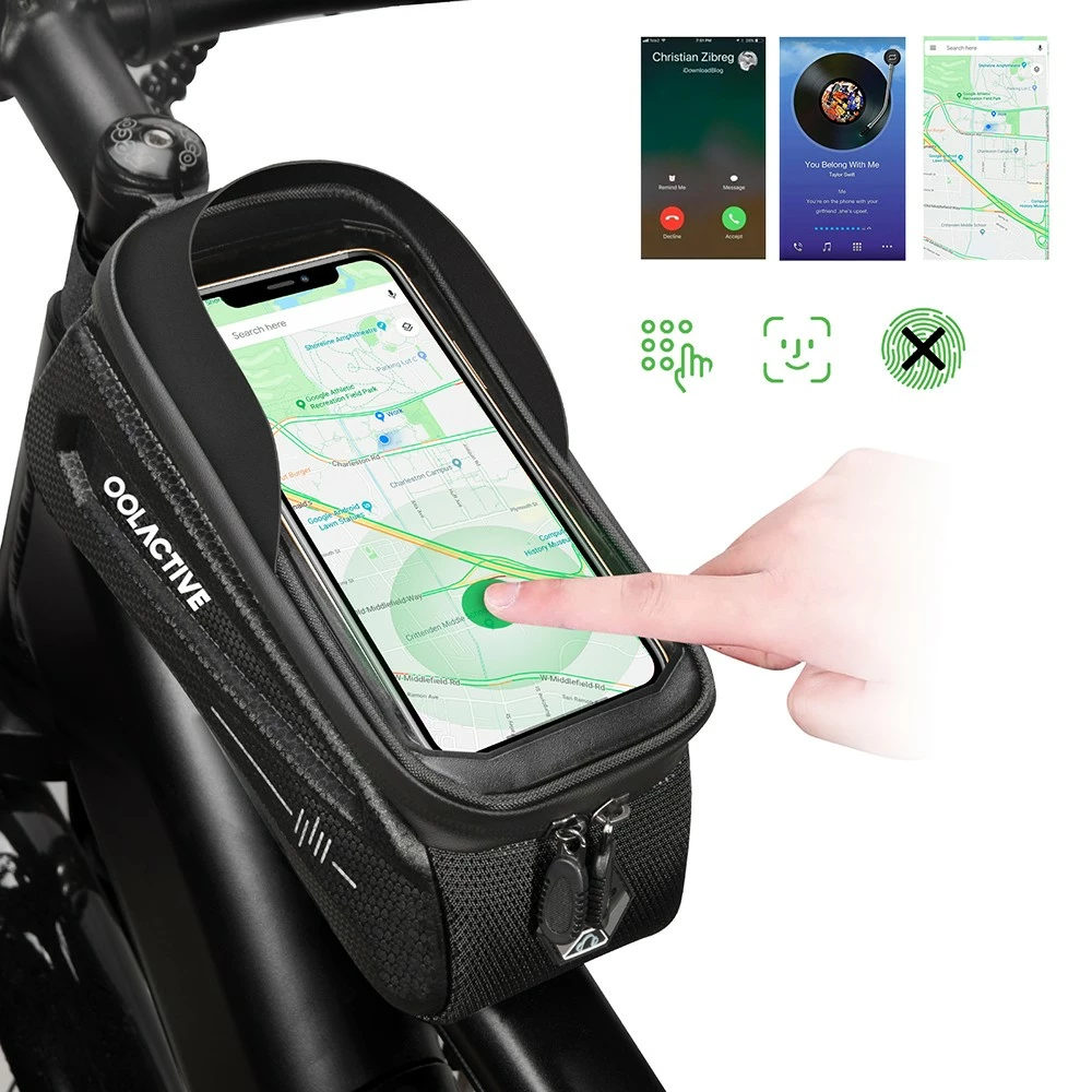 OOLACTIVE LF-0402 Bike Phone Front Frame Bag Bicycle Phone Mount Top Tube Bag Compatible Phone 4.7-6.5 Inch 4 OOLACTIVE LF-0402 Bike Phone Front Frame Bag Bicycle Phone Mount Top Tube Bag Compatible Phone 4.7-6.5 Inch - Image 2