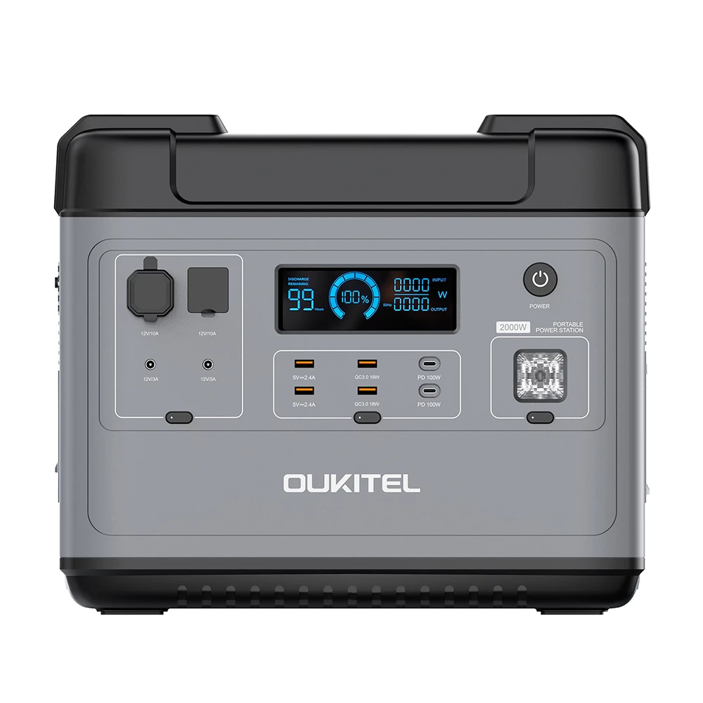 OUKITEL P2001 Ultimate 2000W Portable Power Station, 2000Wh LiFePO4 MPPT Solar Generator with Pure Sine Wave AC Outlets, QC3.0 & USB-C PD 100W, Super Fast Recharge Durable Generator for Home Outdoor Camping RV CPAP Emergencies Solar Battery - EU Plug 3 OUKITEL P2001 Ultimate 2000W Portable Power Station, 2000Wh LiFePO4 MPPT Solar Generator with Pure Sine Wave AC Outlets, QC3.0 & USB-C PD 100W, Super Fast Recharge Durable Generator for Home Outdoor Camping RV CPAP Emergencies Solar Battery - EU Plug