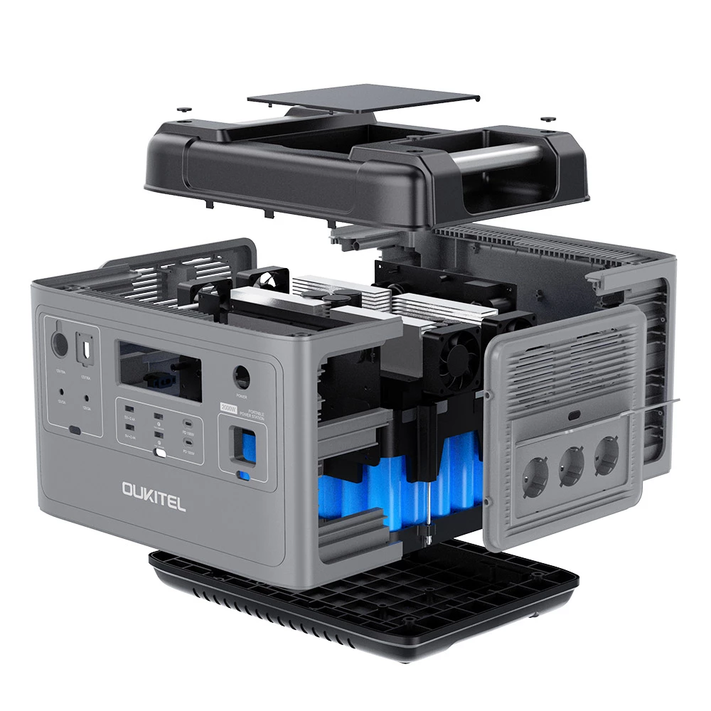 OUKITEL P2001 Ultimate 2000W Portable Power Station, 2000Wh LiFePO4 MPPT Solar Generator with Pure Sine Wave AC Outlets, QC3.0 & USB-C PD 100W, Super Fast Recharge Durable Generator for Home Outdoor Camping RV CPAP Emergencies Solar Battery - EU Plug 5 OUKITEL P2001 Ultimate 2000W Portable Power Station, 2000Wh LiFePO4 MPPT Solar Generator with Pure Sine Wave AC Outlets, QC3.0 & USB-C PD 100W, Super Fast Recharge Durable Generator for Home Outdoor Camping RV CPAP Emergencies Solar Battery - EU Plug - Image 3