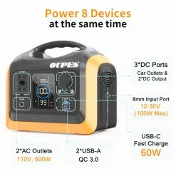 OUPES 600W 595Wh Portable Power Station, LiFePO4 Battery Solar Generator, PD 60W Fast Charging, LED Light 10 OUPES 600W 595Wh Portable Power Station, LiFePO4 Battery Solar Generator, PD 60W Fast Charging, LED Light -Sports Shop OUPES Portable Power Station 600W 592Wh Solar Generator 492959 2
