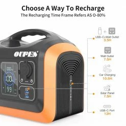 OUPES 600W 595Wh Portable Power Station, LiFePO4 Battery Solar Generator, PD 60W Fast Charging, LED Light 12 OUPES 600W 595Wh Portable Power Station, LiFePO4 Battery Solar Generator, PD 60W Fast Charging, LED Light -Sports Shop OUPES Portable Power Station 600W 592Wh Solar Generator 492959 4