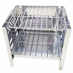 Outdoor Barbecu Grill Stainless Steel Foldable for BBQ, Cook Food, Boiling - Silver -Sports Shop Outdoor Barbecu Grill Foldable for BBQ Cook Food Boiling 498285 4