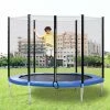 Outdoor Trampoline with Safety Enclosure Net and Padded Poles, 8FT Garden Trampoline 150KG Weight Capacity