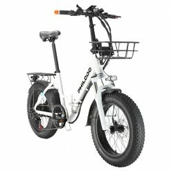 PHILODO H4 Foldable Step-Thru Fat Bike 20 Inch 48V 13Ah Removable Battery 250W Motor 25km/h Dual Brakes - White -Sports Shop PHILODO H4 Foldable Step Thru Fat Bike 20 Inch White 507612 1