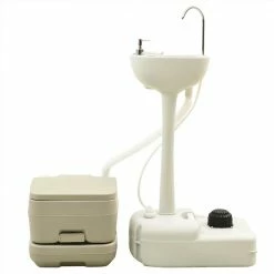 Portable Camping Toilet 10+10L and Handwash Stand 20L Set Grey -Sports Shop Portable Camping Toilet 10 10L and Handwash Stand 20L Set Grey 466690 3