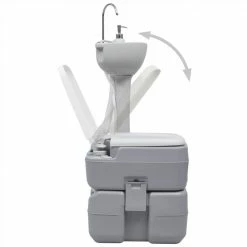 Portable Camping Toilet and Handwash Stand Set Grey -Sports Shop Portable Camping Toilet and Handwash Stand Set Grey 488336 5