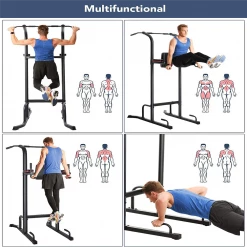 Power Tower Pull-Up Bar Dip Station Strength Training Workout Equipment for Professional Home Gym, Maximum Weight 180kg -Sports Shop Power Tower Pull Up Bar Dip Station Workout Equipment 518051 1