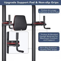 Power Tower Pull-Up Bar Dip Station Strength Training Workout Equipment for Professional Home Gym, Maximum Weight 180kg -Sports Shop Power Tower Pull Up Bar Dip Station Workout Equipment 518051 2