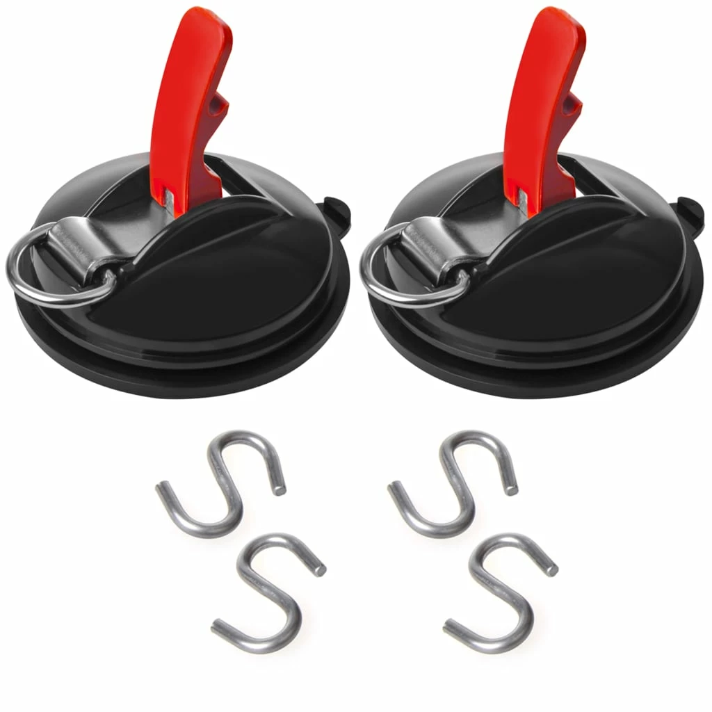 ProPlus 2 pcs Suction Cup Fasteners with Rings and 4 S-hooks 3 ProPlus 2 pcs Suction Cup Fasteners with Rings and 4 S-hooks