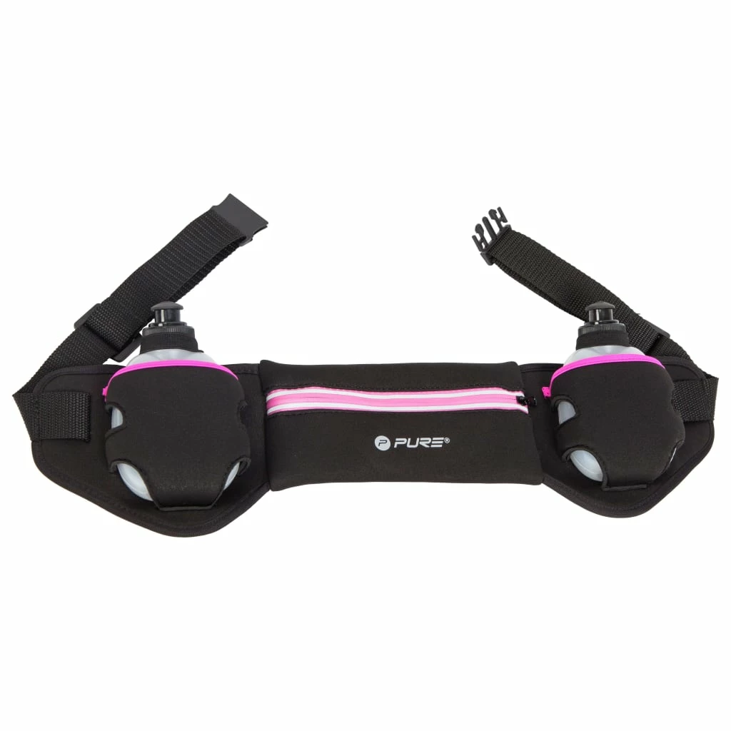 Pure2Improve Running Belt with 2 Bottles Black and Pink 4 Pure2Improve Running Belt with 2 Bottles Black and Pink - Image 2