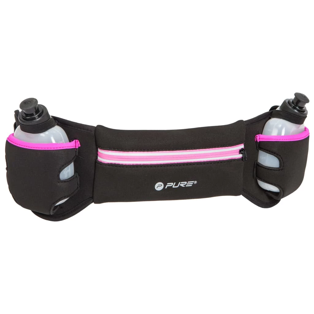 Pure2Improve Running Belt with 2 Bottles Black and Pink 5 Pure2Improve Running Belt with 2 Bottles Black and Pink - Image 3