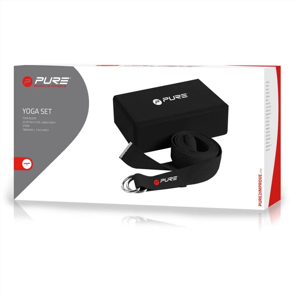 Pure2Improve Yoga Block and Strap Set Black 4 Pure2Improve Yoga Block and Strap Set Black - Image 2