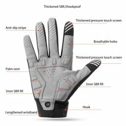 ROCKBROS Cycling Gloves Shockproof Wear Resistant Full Finger Windproof Gloves Breathable Lengthen Warm MTB Glove - XL -Sports Shop ROCKBROS Cycling Gloves Shockproof Wear Resistant XL 518168 2