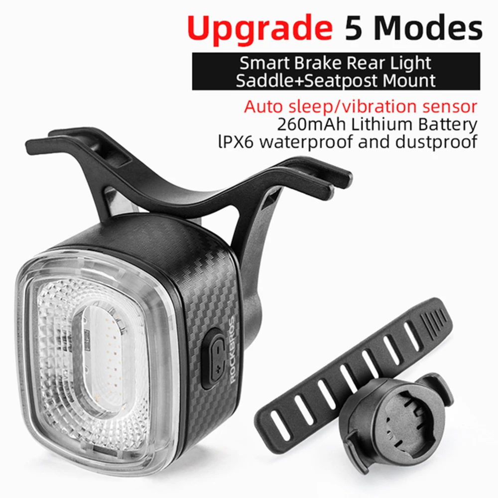 ROCKBROS Q4 Bike Taillight Smart Auto Brake Sensing USB Light IPX6 Waterproof Rechargeable Rear Light 4 ROCKBROS Q4 Bike Taillight Smart Auto Brake Sensing USB Light IPX6 Waterproof Rechargeable Rear Light - Image 2