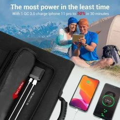 ROCKPALS RP081 60W Portable Foldable Solar Panel with Kickstand, 23% High Efficiency, IP65 Waterproof, Support Parallel -Sports Shop ROCKPALS RP081 60W Portable Solar Panel With Bracket 518386 2