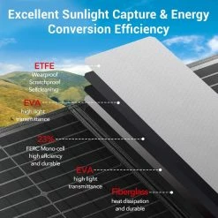 ROCKPALS RP081 60W Portable Foldable Solar Panel with Kickstand, 23% High Efficiency, IP65 Waterproof, Support Parallel -Sports Shop ROCKPALS RP081 60W Portable Solar Panel With Bracket 518386 3