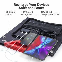 ROCKPALS RP083 120W Portable Foldable Solar Panel, 23.5% High Efficiency, IP65 Waterproof, Support Parallel -Sports Shop ROCKPALS RP083 120W Portable Solar Panel 518384 4