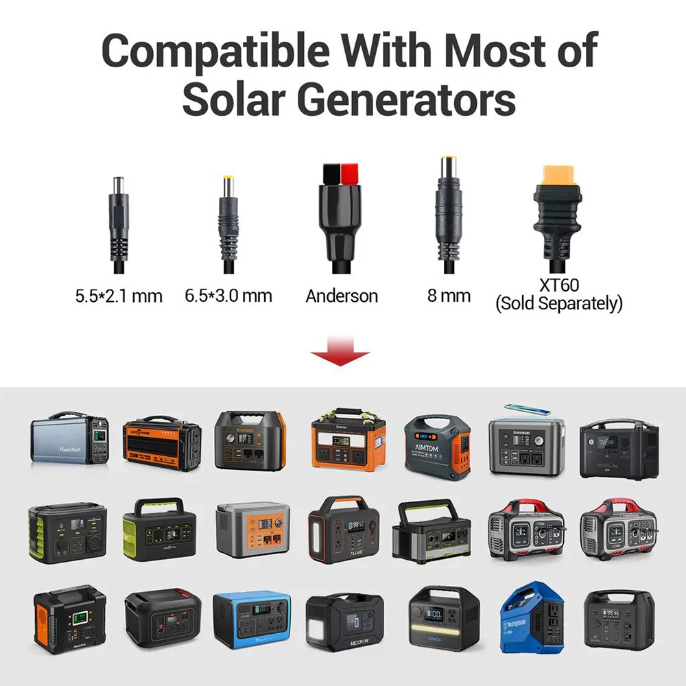 ROCKPALS RP100 100W Portable Foldable Solar Panel with Kickstand, 23.5% Conversion Efficiency, IP65 Waterproof, Support Parallel 4 ROCKPALS RP100 100W Portable Foldable Solar Panel with Kickstand, 23.5% Conversion Efficiency, IP65 Waterproof, Support Parallel - Image 2