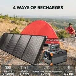 ROCKPALS Rockpower 300W Portable Power Station, 280Wh Solar Generator, 110V Pure Sine Wave, Built-in MPPT Solar Controller -Sports Shop ROCKPALS Rockpower 300W Power Station US Plug 514035 3