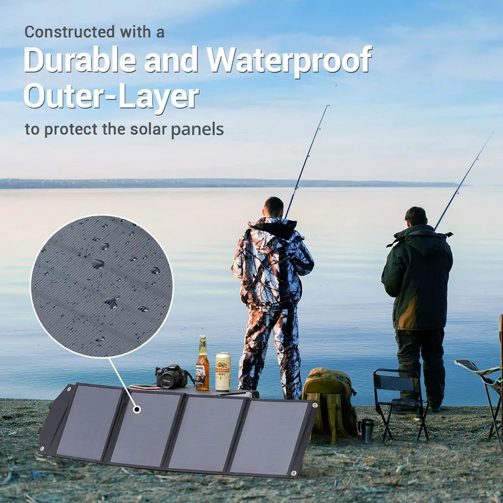 ROCKPALS SP002 60W Foldable Solar Panel, 21.5%-23.5% High Efficiency, Waterproof, Support Parallel 6 ROCKPALS SP002 60W Foldable Solar Panel, 21.5%-23.5% High Efficiency, Waterproof, Support Parallel - Image 4