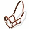 Real Leather Headcollar Stable Halter Adjustable Brown Full