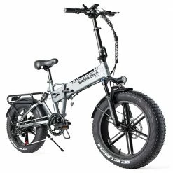 SAMEBIKE XWLX09 20 Inches Fat Tire eBike 500W All Terrain eBike 25-35km/h Max Speed 80-90km Max Mileage - Silver