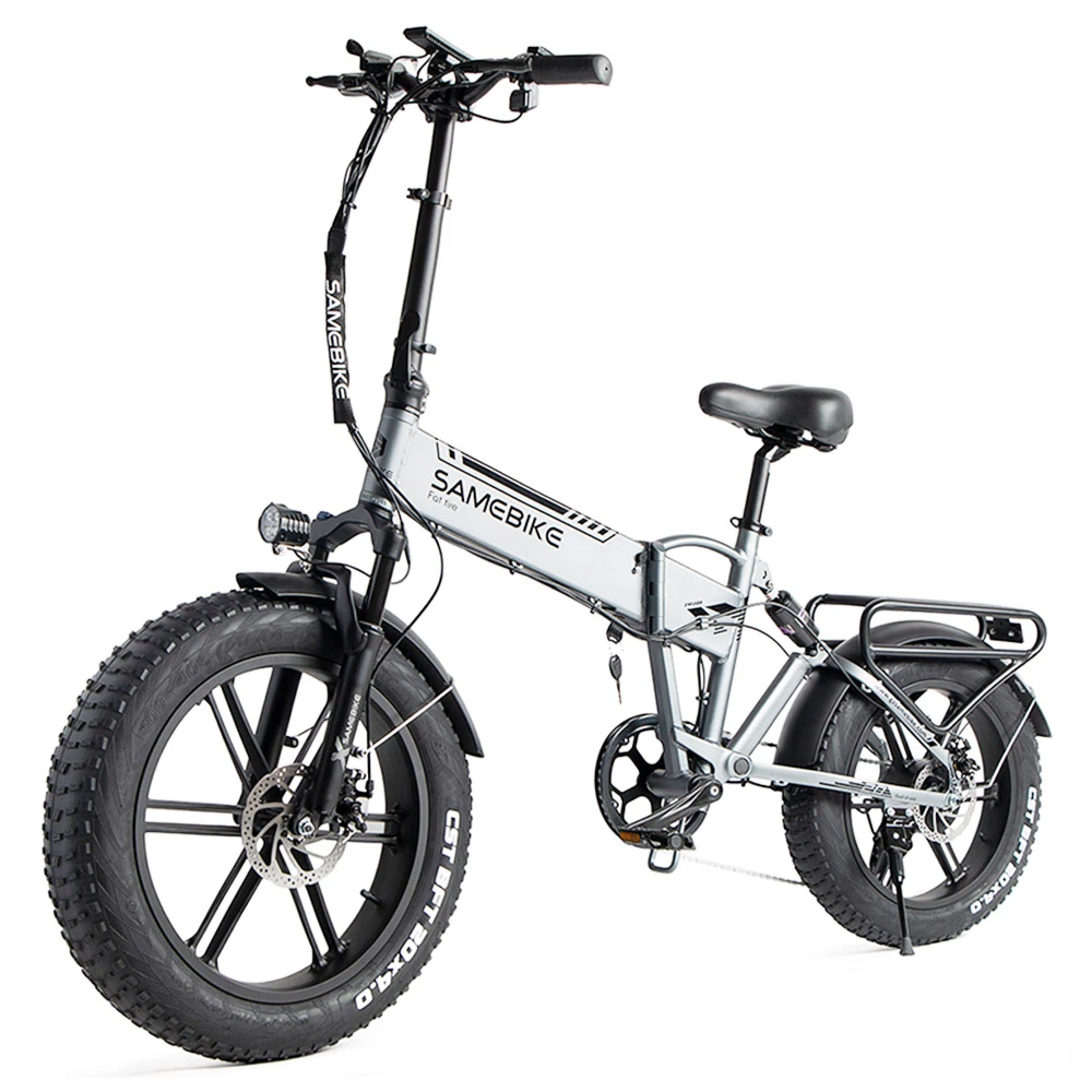 SAMEBIKE XWLX09 20 Inches Fat Tire eBike 500W All Terrain eBike 25-35km/h Max Speed 80-90km Max Mileage - Silver 4 SAMEBIKE XWLX09 20 Inches Fat Tire eBike 500W All Terrain eBike 25-35km/h Max Speed 80-90km Max Mileage - Silver - Image 2