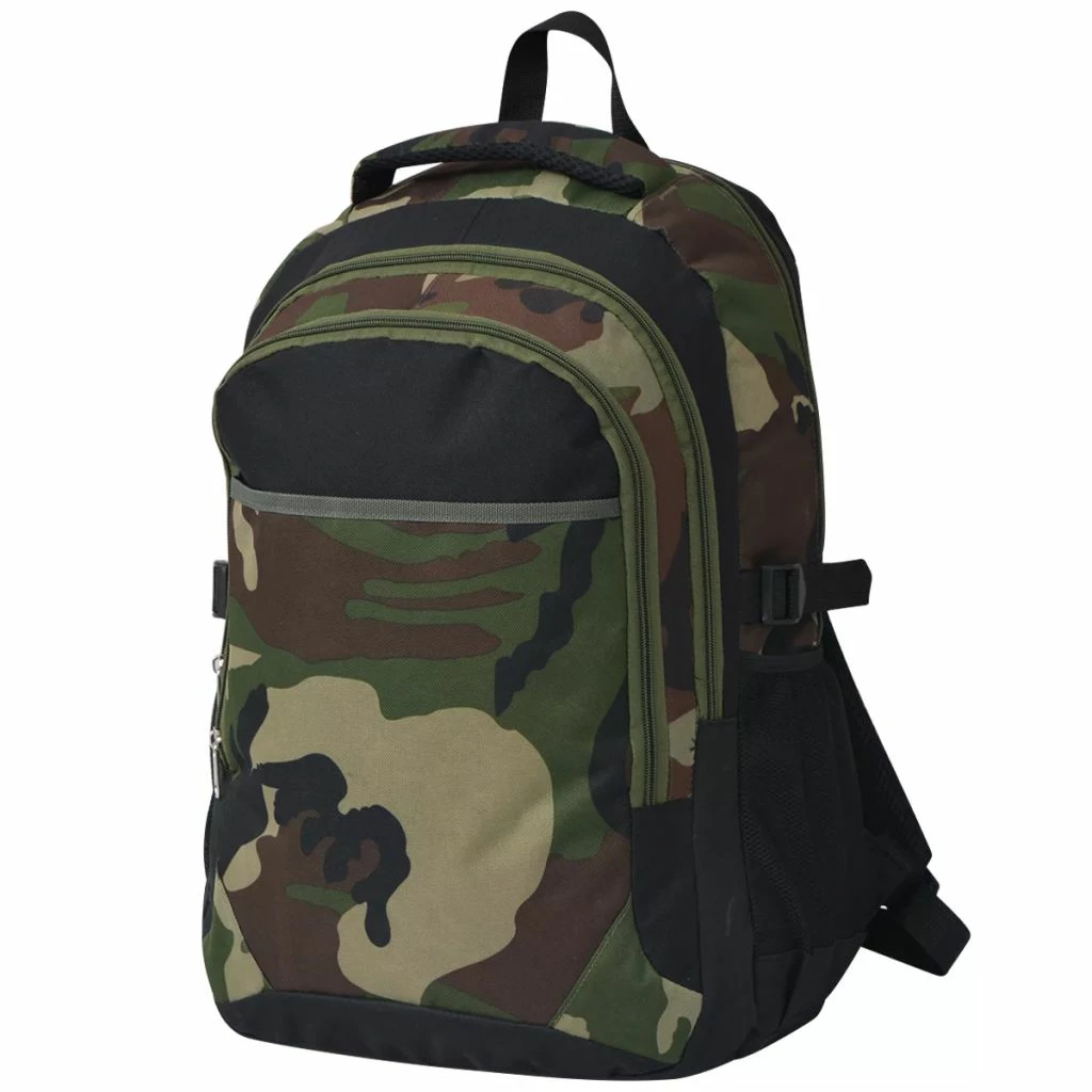 School Backpack 40 L Black and Camouflage 3 School Backpack 40 L Black and Camouflage
