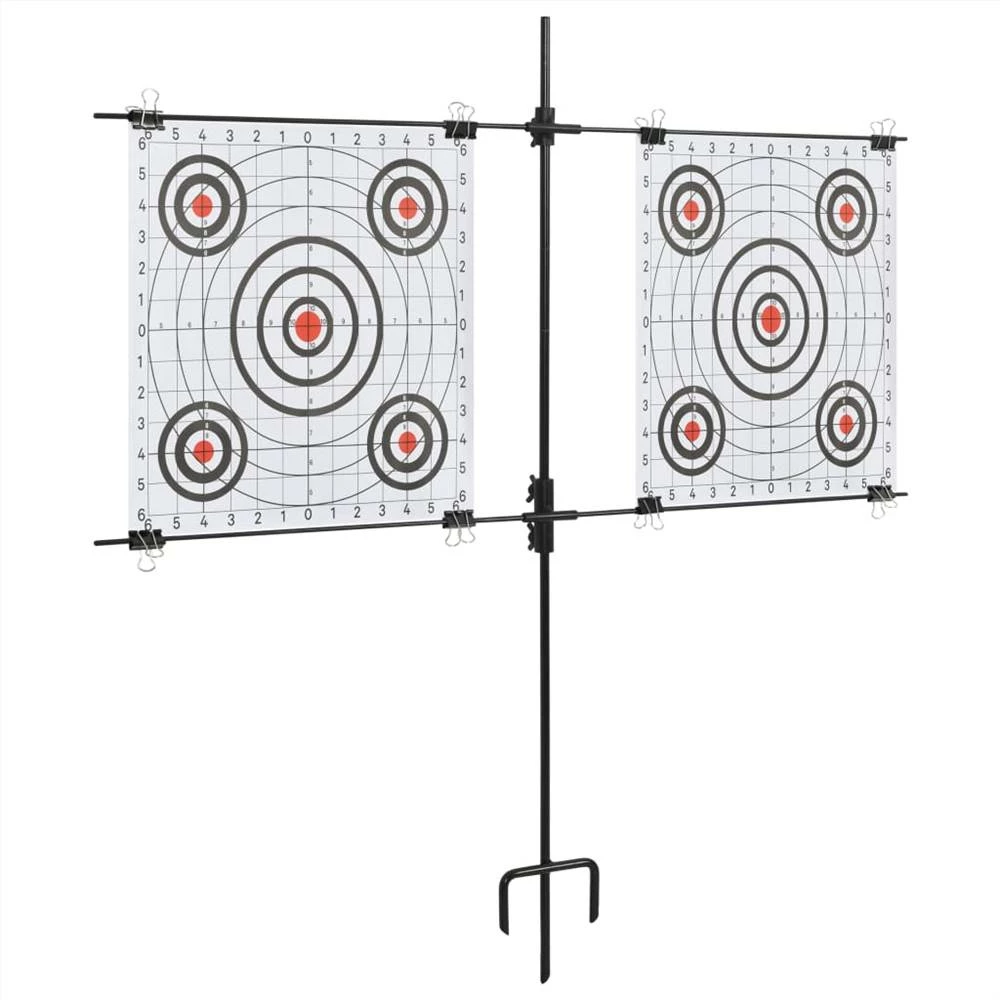 Target Paper Stand with Shooting Papers 78x76 cm Steel 3 Target Paper Stand with Shooting Papers 78x76 cm Steel