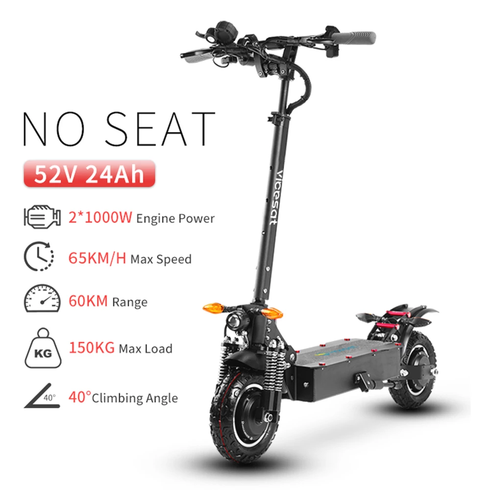 Vicesat VS04 Electric Scooter 10 Inch 2*1000W Motor 52V 24Ah Battery 65Km/h Max Speed 60Km Range 150KG Max Load 4 Vicesat VS04 Electric Scooter 10 Inch 2*1000W Motor 52V 24Ah Battery 65Km/h Max Speed 60Km Range 150KG Max Load - Image 2