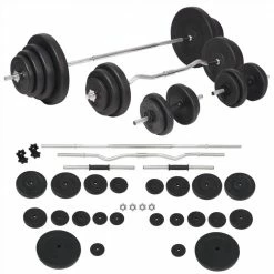 Weight Bench with Weight Rack, Barbell and Dumbbell Set 120 kg -Sports Shop Weight Bench with Weight Rack Barbell and Dumbbell Set 120 kg 497966 5