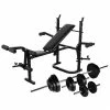 Weight Bench with Weight Rack, Barbell and Dumbbell Set 30.5kg -Sports Shop Weight Bench with Weight Rack Barbell and Dumbbell Set 30 5kg 490937 0